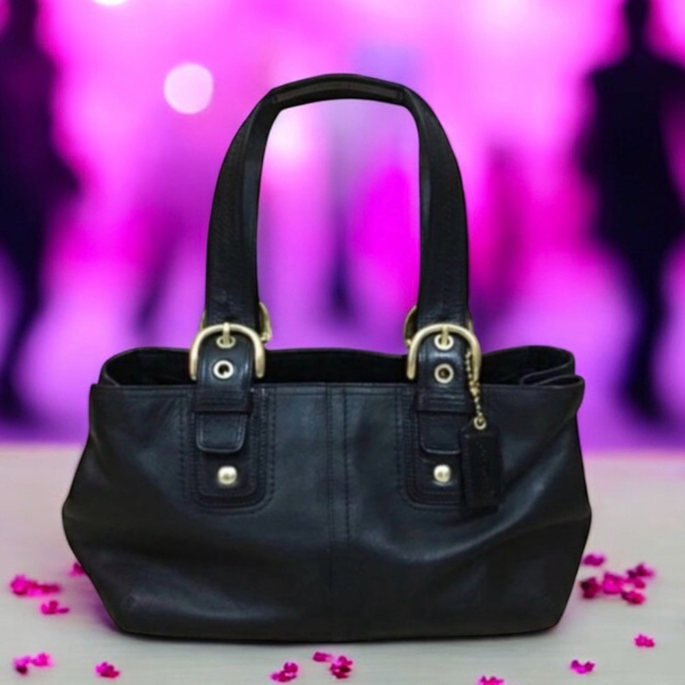 COACH SOHO black leather Satchel tote purse - Picture 13 of 17